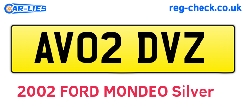 AV02DVZ are the vehicle registration plates.