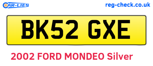 BK52GXE are the vehicle registration plates.