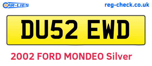 DU52EWD are the vehicle registration plates.