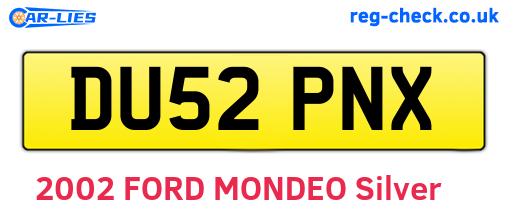 DU52PNX are the vehicle registration plates.