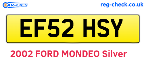 EF52HSY are the vehicle registration plates.