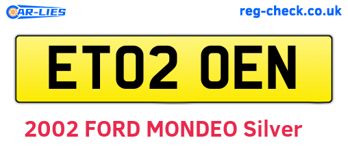 ET02OEN are the vehicle registration plates.