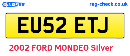 EU52ETJ are the vehicle registration plates.