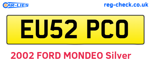 EU52PCO are the vehicle registration plates.