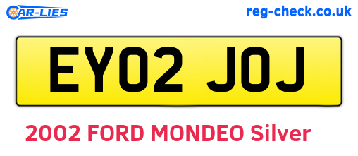 EY02JOJ are the vehicle registration plates.