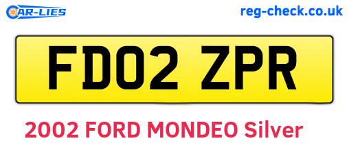 FD02ZPR are the vehicle registration plates.