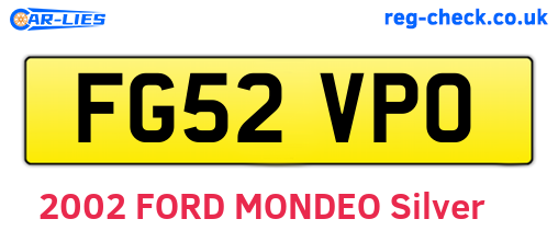 FG52VPO are the vehicle registration plates.