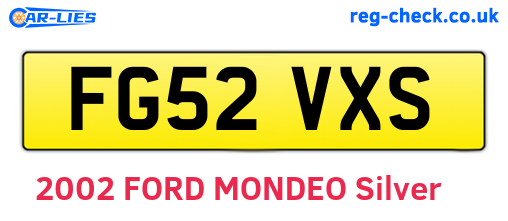 FG52VXS are the vehicle registration plates.