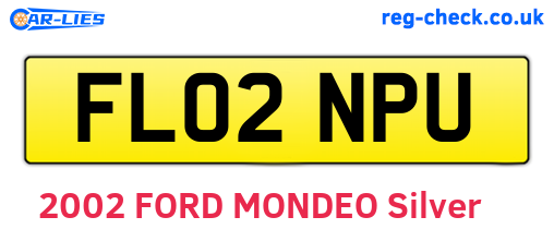 FL02NPU are the vehicle registration plates.