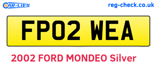 FP02WEA are the vehicle registration plates.