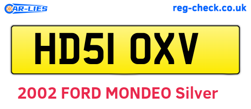 HD51OXV are the vehicle registration plates.