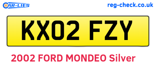 KX02FZY are the vehicle registration plates.