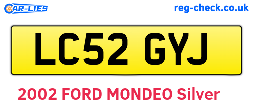 LC52GYJ are the vehicle registration plates.