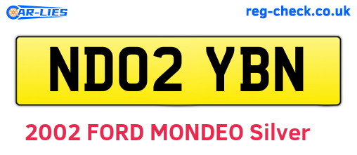 ND02YBN are the vehicle registration plates.