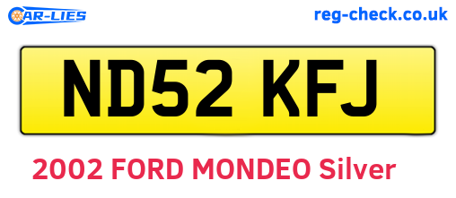 ND52KFJ are the vehicle registration plates.