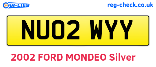 NU02WYY are the vehicle registration plates.
