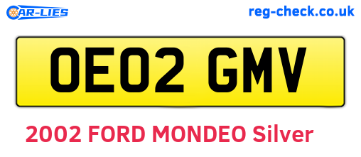 OE02GMV are the vehicle registration plates.