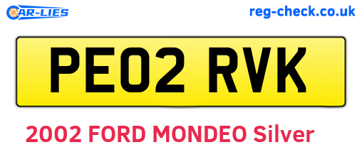 PE02RVK are the vehicle registration plates.