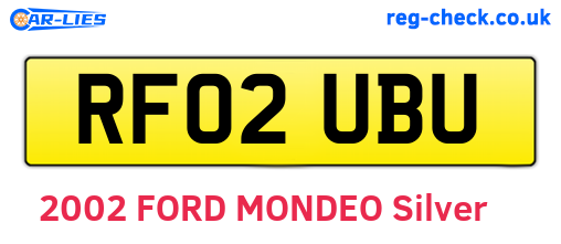 RF02UBU are the vehicle registration plates.