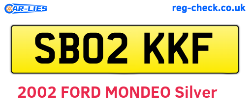 SB02KKF are the vehicle registration plates.