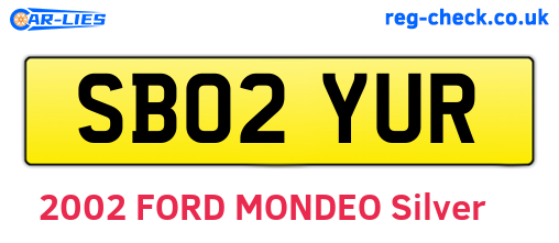 SB02YUR are the vehicle registration plates.