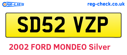 SD52VZP are the vehicle registration plates.