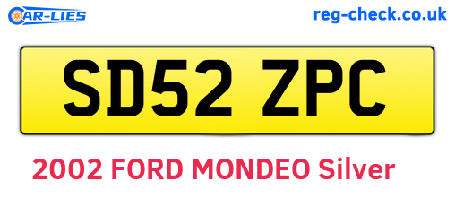 SD52ZPC are the vehicle registration plates.