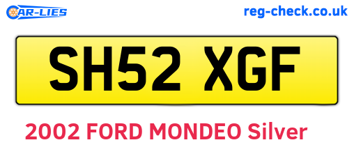 SH52XGF are the vehicle registration plates.