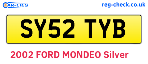 SY52TYB are the vehicle registration plates.