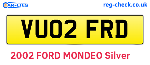 VU02FRD are the vehicle registration plates.