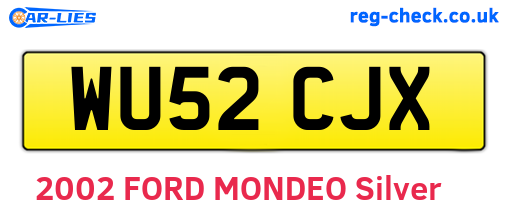 WU52CJX are the vehicle registration plates.