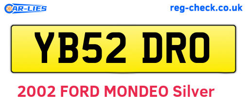 YB52DRO are the vehicle registration plates.