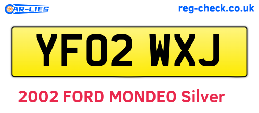 YF02WXJ are the vehicle registration plates.