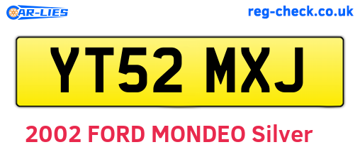 YT52MXJ are the vehicle registration plates.