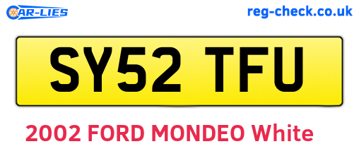 SY52TFU are the vehicle registration plates.
