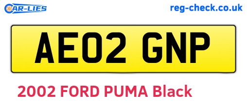 AE02GNP are the vehicle registration plates.
