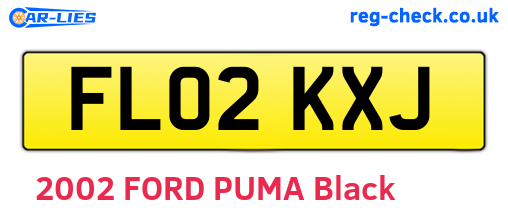 FL02KXJ are the vehicle registration plates.