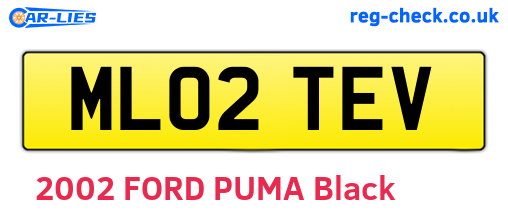 ML02TEV are the vehicle registration plates.