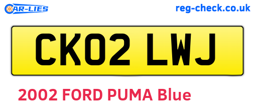 CK02LWJ are the vehicle registration plates.