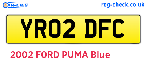 YR02DFC are the vehicle registration plates.