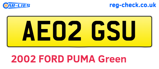 AE02GSU are the vehicle registration plates.