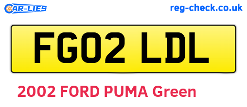 FG02LDL are the vehicle registration plates.