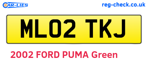 ML02TKJ are the vehicle registration plates.