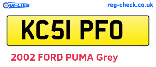 KC51PFO are the vehicle registration plates.