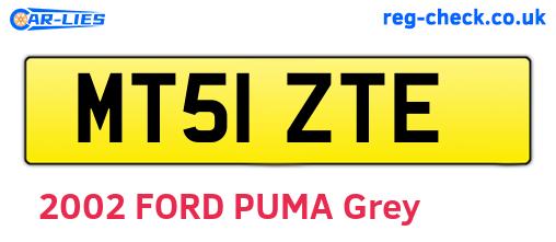 MT51ZTE are the vehicle registration plates.