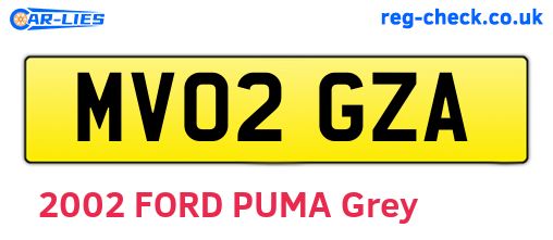 MV02GZA are the vehicle registration plates.