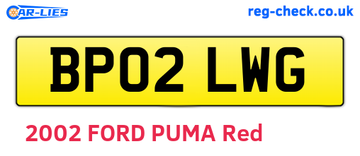BP02LWG are the vehicle registration plates.