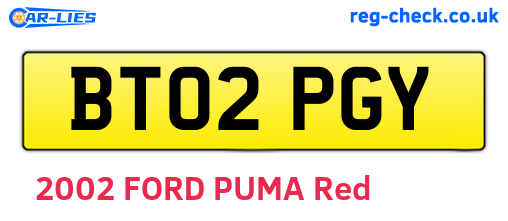 BT02PGY are the vehicle registration plates.