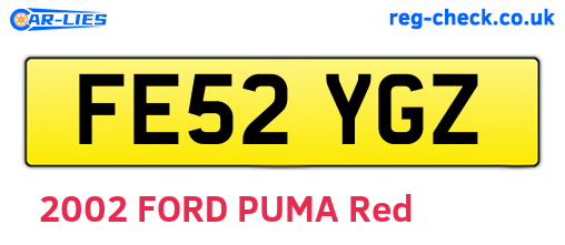 FE52YGZ are the vehicle registration plates.