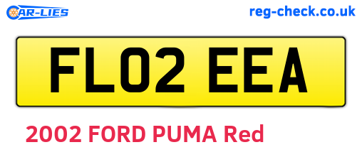 FL02EEA are the vehicle registration plates.